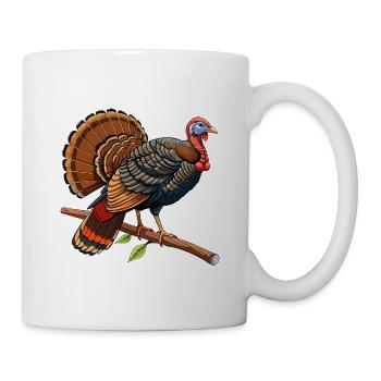 Wilder Truthahn auf der Raststätte - Tasse - Weiß - Rechts