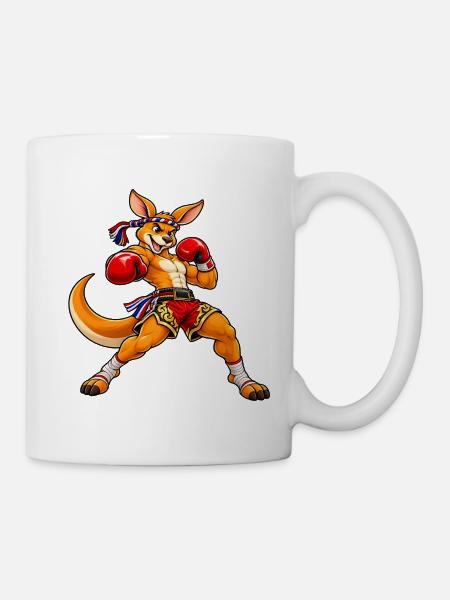 Muay Thai Känguru - Tasse - Weiß