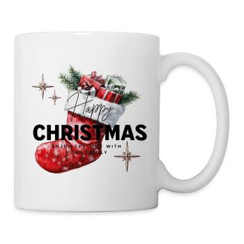 Happy Christmas - Stiefel - Tasse - Weiß - Rechts