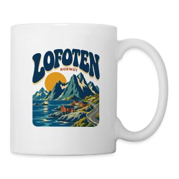 Lofoten Norway Retro Travel - Tasse - Weiß - Rechts