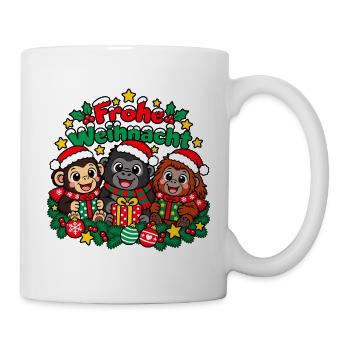 Weihnachts Affen - Tasse - Weiß - Rechts