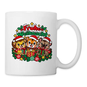 Frohe Weihnacht Tiere - Tasse - Weiß - Rechts