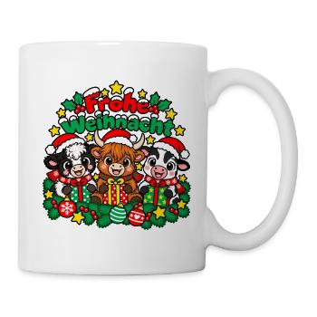 Weihnachts Kühe - Tasse - Weiß - Rechts