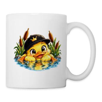Königsküken im Wasser mit Hut - Tasse - Weiß - Rechts