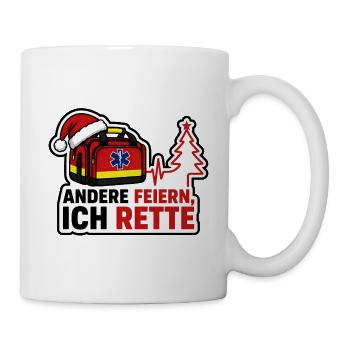 Andere feiern ich rette Rettungsdienst Weihnachten - Tasse - Weiß - Rechts