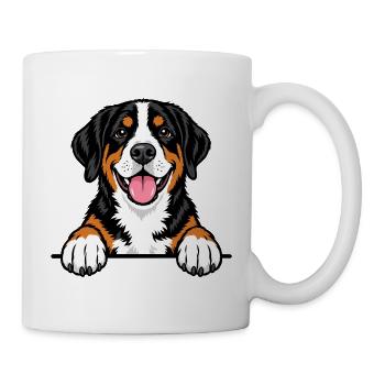 Grosser Schweizer Sennenhund - Tasse - Weiß - Rechts
