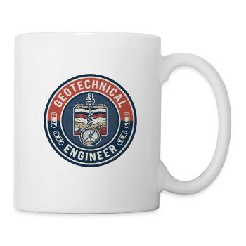 Vintage Geotechnischer Ingenieur Erdstrata-Abzeichen - Tasse - Weiß - Rechts