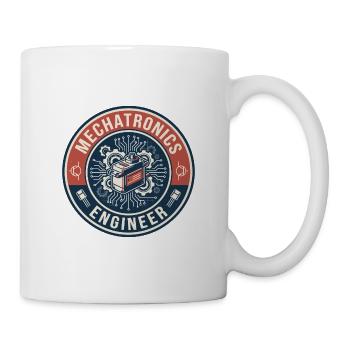 Vintage Mechatronik-Ingenieur Servomotor-Abzeichen - Tasse - Weiß - Rechts