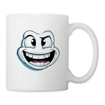 Happy Laughing Cartoon-Gesicht in weißer Farbe - Tasse - Weiß - Rechts