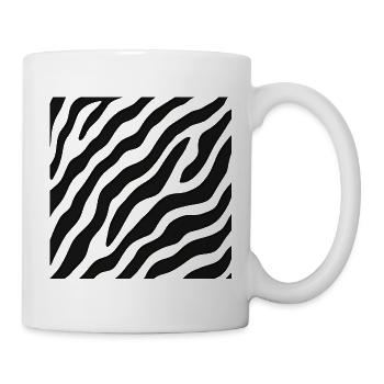 Schwarz-weiße Zebrastreifen – abstraktes Muster - Tasse - Weiß - Rechts