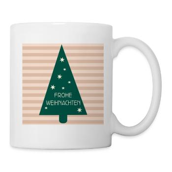 Frohe Weihnachten Weihnachtsbaum - Tasse - Weiß - Rechts