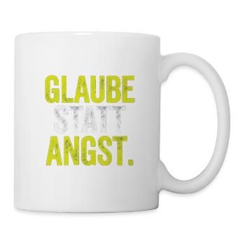 Glaube statt Angst – Markus 5,36 - Tasse - Weiß - Rechts