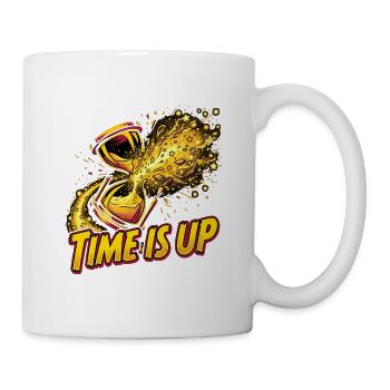 Time Is Up – Explodierende Sanduhr Comic Style    - Tasse - Weiß - Rechts