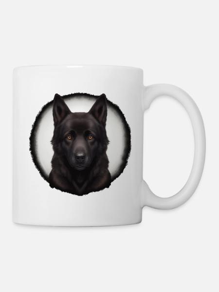 schwarz brauner schäferhund - Tasse - Weiß