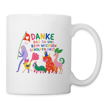 DANKE DAS DU UNS BEIM WACHSEN GEHOLFEN - Tasse - Weiß - Rechts
