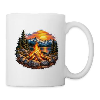 Lagerfeuer am Bergsee - Tasse - Weiß - Rechts