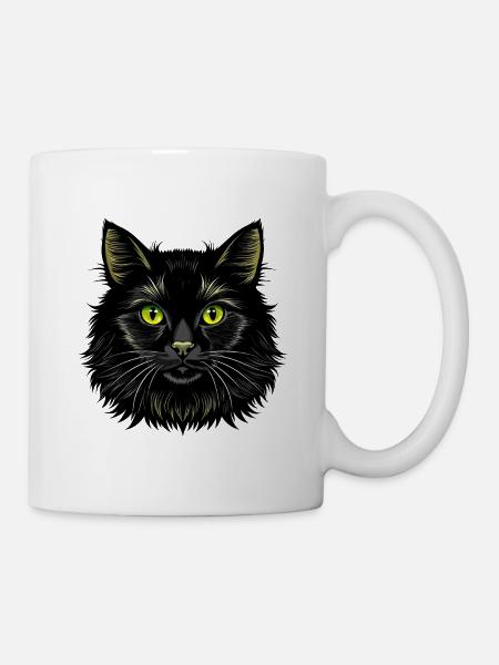 Flauschiges Katzengesicht - Tasse - Weiß
