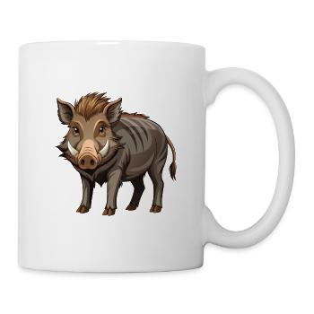 Wildschwein - Tasse - Weiß - Rechts