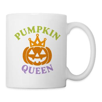 Pumpkin Queen Kürbis Königin Halloween Herbst - Tasse - Weiß - Rechts