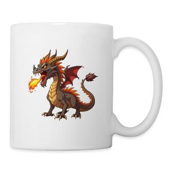 Feuerspeiender Drache - Tasse - Weiß - Rechts