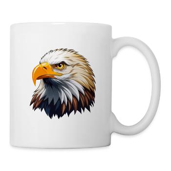 Kopf des Weißkopfseeadlers - Tasse - Weiß - Rechts