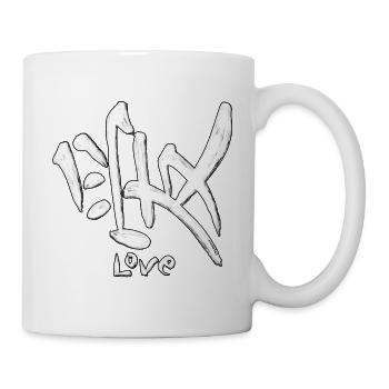 Liebes-Graffiti-Symbol: weiße Pinsel - Tasse - Weiß - Rechts
