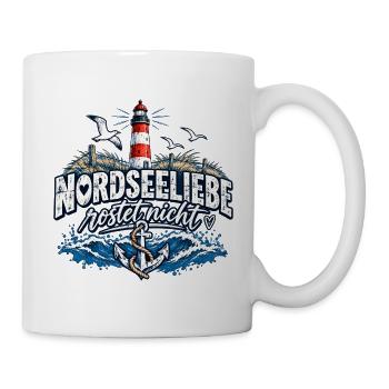 Nordsee Liebe Rostet Nicht Leuchtturm - Tasse - Weiß - Rechts