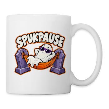 Spukpause – Geist in der Hängematte - Tasse - Weiß - Rechts