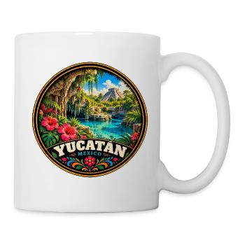 Yucatan Mexiko Maya Pyramide Dschungel Urlaub - Tasse - Weiß - Rechts