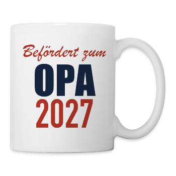 Befördert zum Opa 2027 - Tasse - Weiß - Rechts