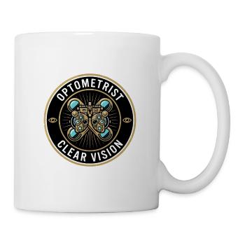 Optometrist Phoropter Augenlinsen Abzeichen Geschenk - Tasse - Weiß - Rechts