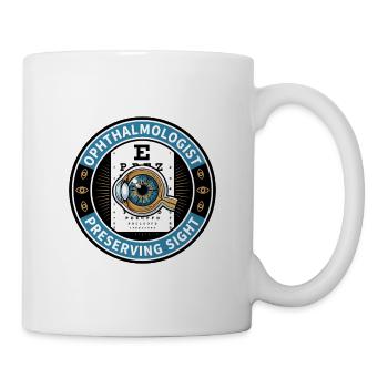 Augenarzt Snellen Akten-Abzeichen-Geschenk - Tasse - Weiß - Rechts