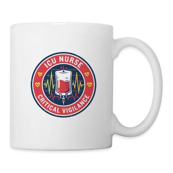 Intensivpfleger-Intensivpfleger-Vitalmonitor-Badge-Geschenk - Tasse - Weiß - Rechts