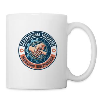 Geschenk des Ergotherapeuten, der Hände wiederaufbaut, Geschenk - Tasse - Weiß - Rechts