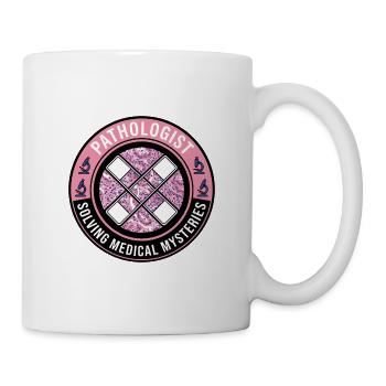 Pathologe Medical Mysteries Slides Abzeichen-Geschenk - Tasse - Weiß - Rechts