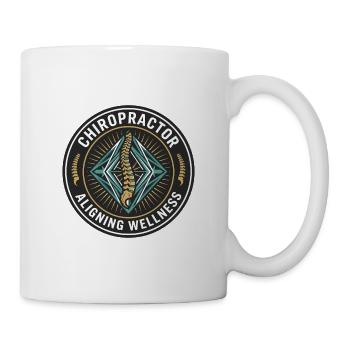Chiropraktiker Ausrichtung Wellness-Wirbelsäulenabzeichen Geschenk - Tasse - Weiß - Rechts