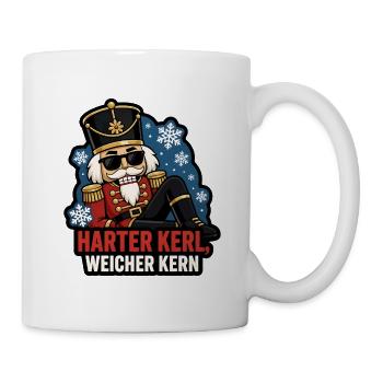 Harter Kerl weicher Kern Nussknacker Cool Shirt - Tasse - Weiß - Rechts