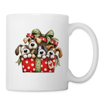 🎁 Weihnachtswelpen - Tasse - Weiß - Rechts