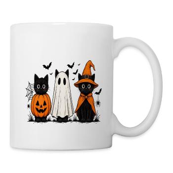 Drei Schrecklich Süße Katzen Halloween - Tasse - Weiß - Rechts