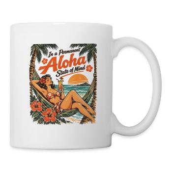 Permanent Aloha State of Mind – Pin-Up Design - Tasse - Weiß - Rechts