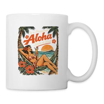 Permanent Aloha State of Mind – Pin-Up Design - Tasse - Weiß - Rechts