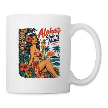 Pin-Up Girl Tiki Style: Aloha State of Mind - Tasse - Weiß - Rechts