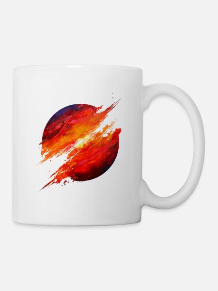 Crimson Ember Burst - Tasse - Weiß