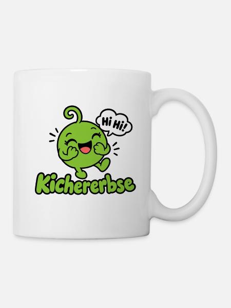 Kichererbse Lachen Maskottchen - Tasse - Weiß