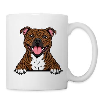 Staffordshire Bull Terrier - Tasse - Weiß - Rechts