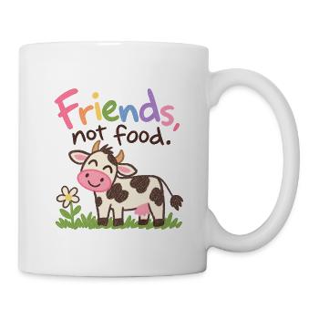 Friends Not Food Cute Cow - Tasse - Weiß - Rechts