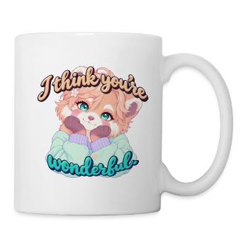 Roter Panda mit Herz - Tasse - Weiß - Rechts