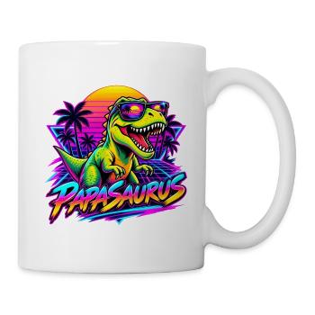  Papasaurus Dinosaurier Sonnenbrille Retro 80er - Tasse - Weiß - Rechts