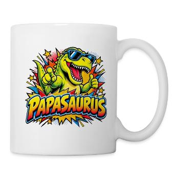  Papasaurus Dinosaurier T-rex Comic Buch Pop Art - Tasse - Weiß - Rechts