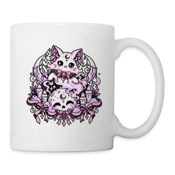  Pastell-goth-geisterkatzen-mond-kerzen Mit - Tasse - Weiß - Rechts